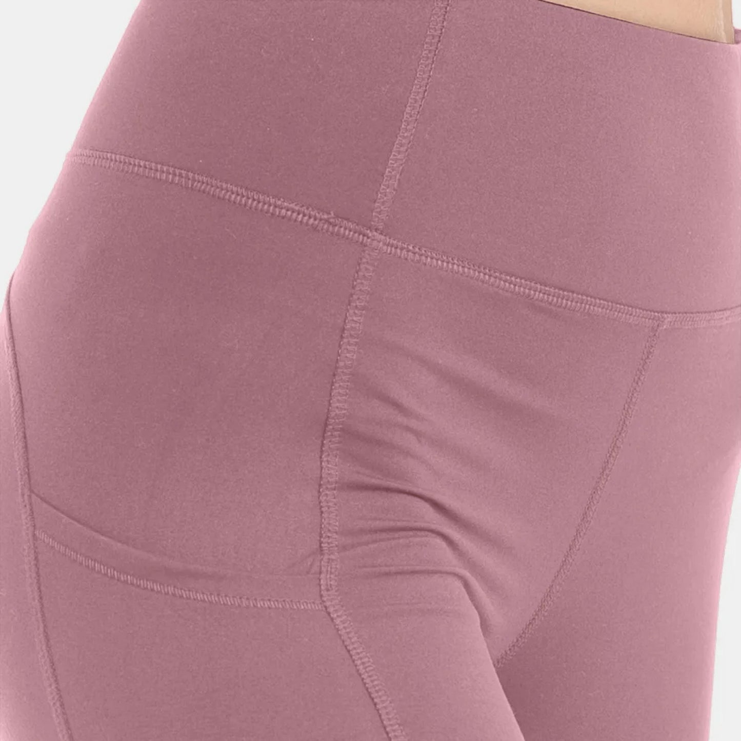 Front view of Lunar Rock high-rise leggings highlighting the smoothing and supportive waistband.