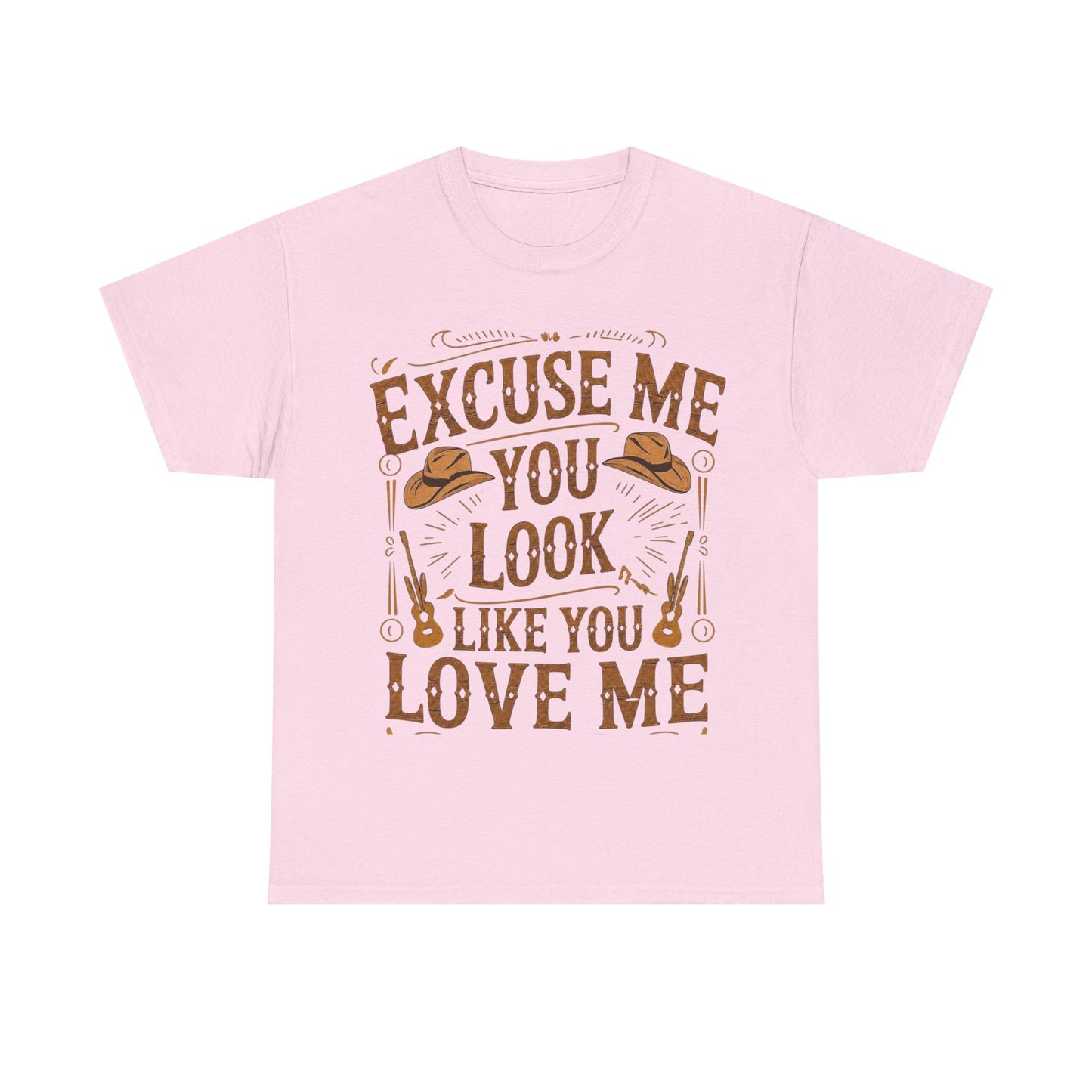 Excuse Me You Look Like You Love Me Graphic Tee in Light Pink - Front View