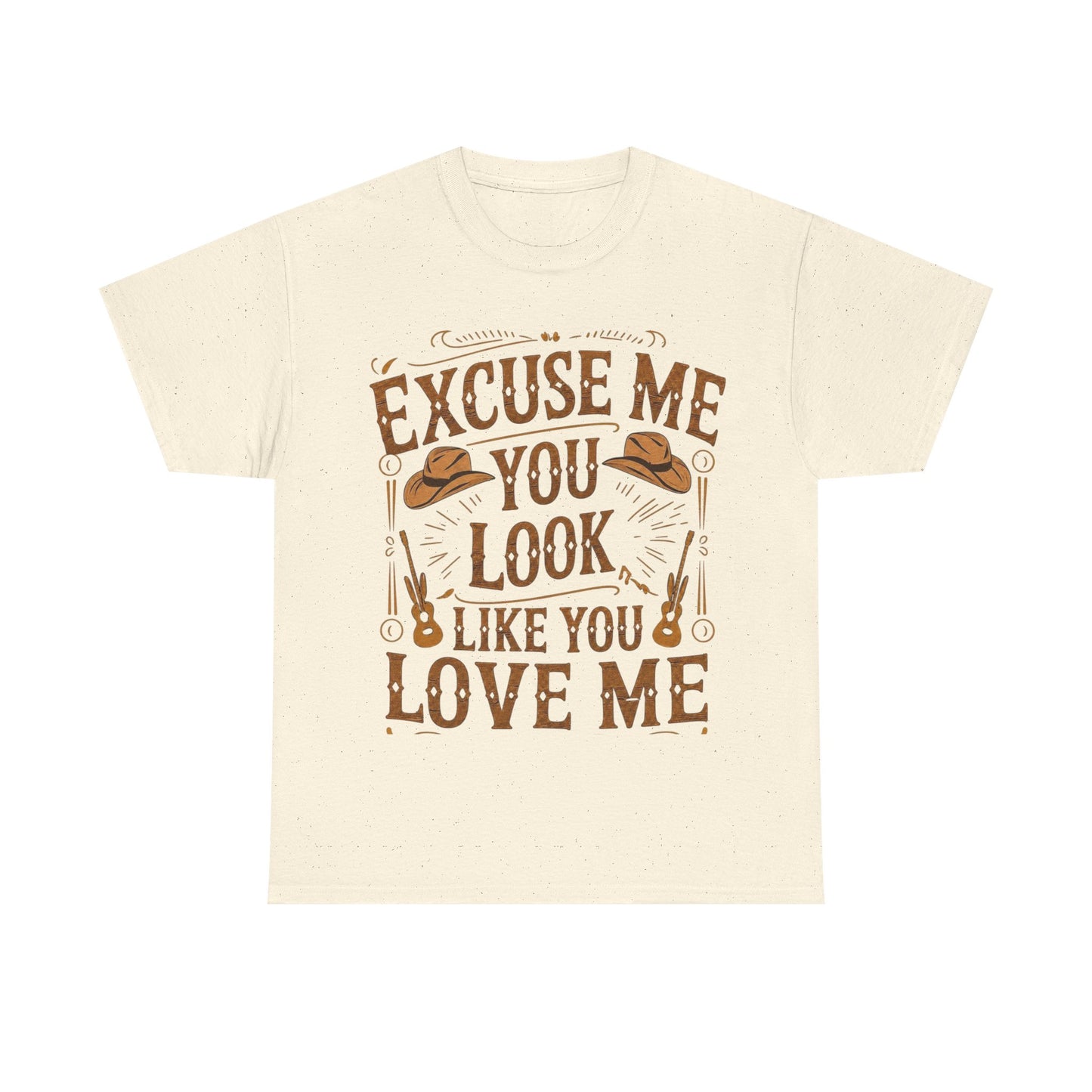 Excuse Me You Look Like You Love Me Graphic Tee in Natural - Front View