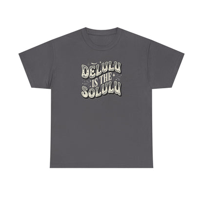 Delulu Is The Solulu Graphic Tee in Charcoal - Front View