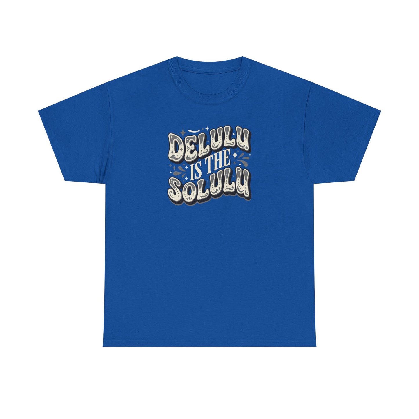 Delulu Is The Solulu Graphic Tee in Royal - Front View
