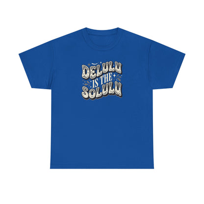 Delulu Is The Solulu Graphic Tee in Royal - Front View
