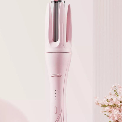 Automatic Rotating Ceramic Curling Iron in Blush Pink - Detail View