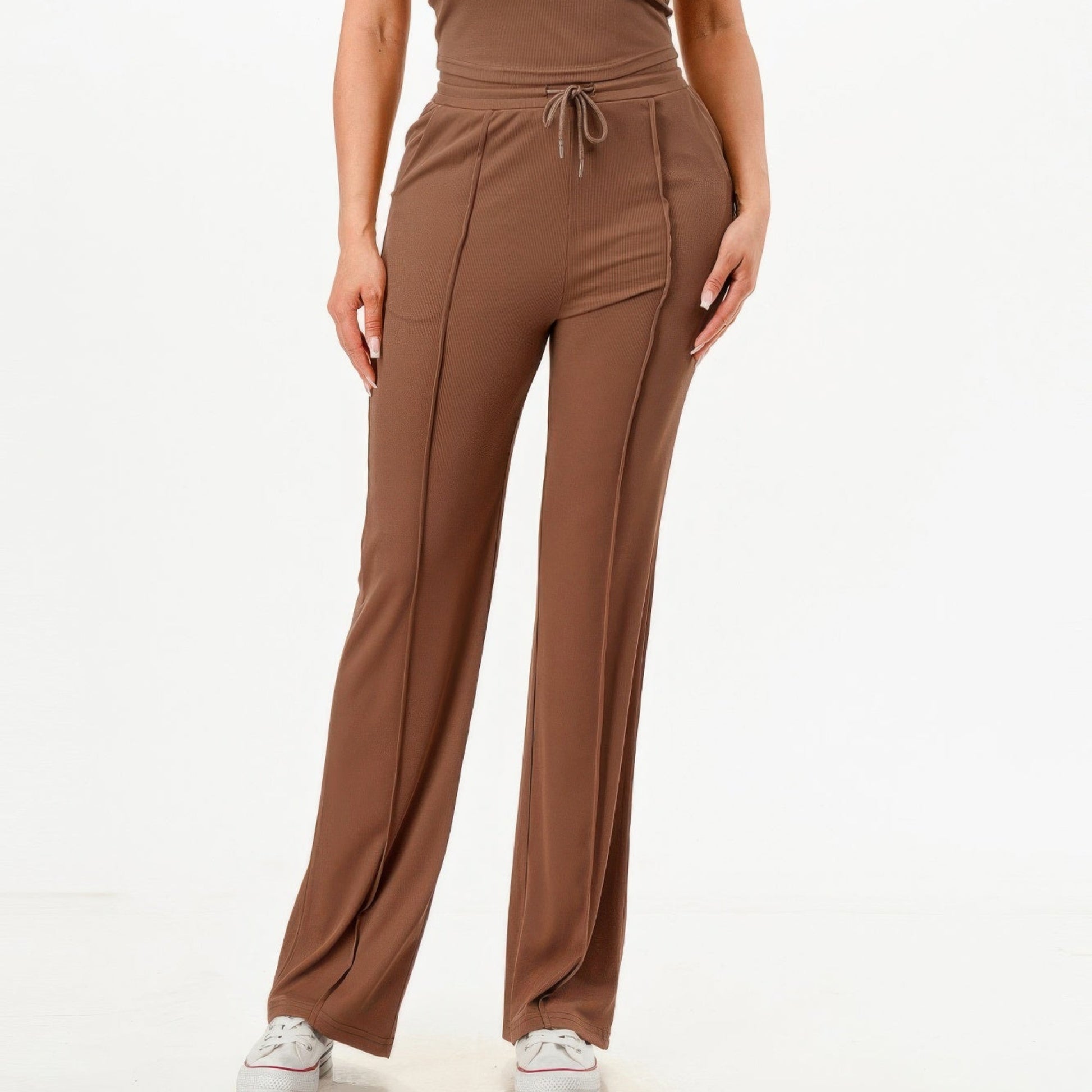 Top And Pant Two Piece Set in Brown - Lifestyle View 