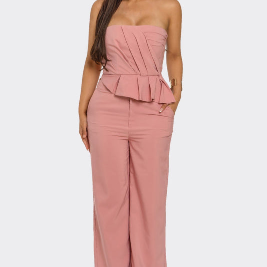 Sculpted Grace Two-Piece Set in Mauve - Front View