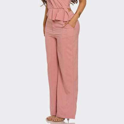 Sculpted Grace Two-Piece Set in Mauve - Side View 