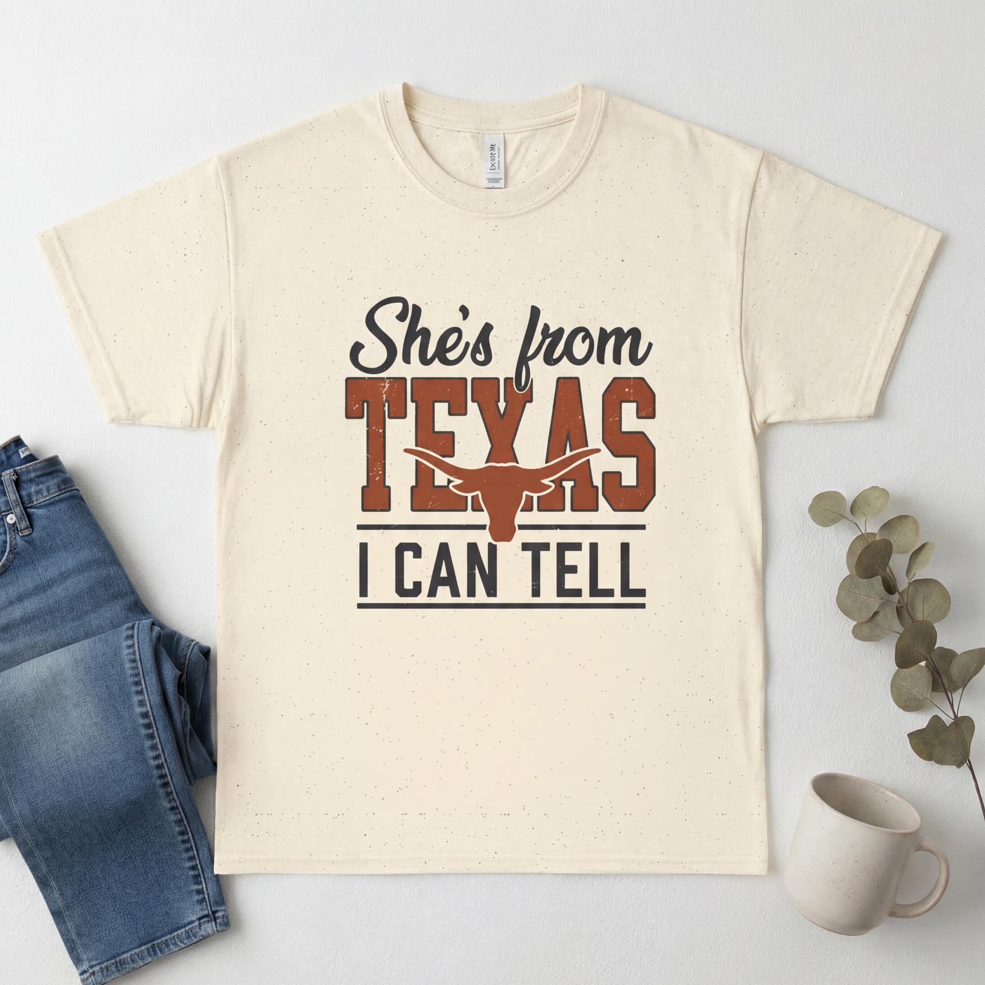 She's From Texas I Can Tell T-Shirt — Texas Pride Graphic Tee - Lifestyle View