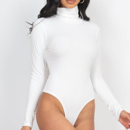 Ribbed Turtleneck Long Sleeve Bodysuit - Color Options 