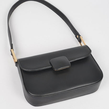 Faux Leather Shoulder Bag black layout view