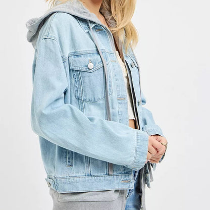 RISEN Oversized Hoodie Jacket in Light - Side View