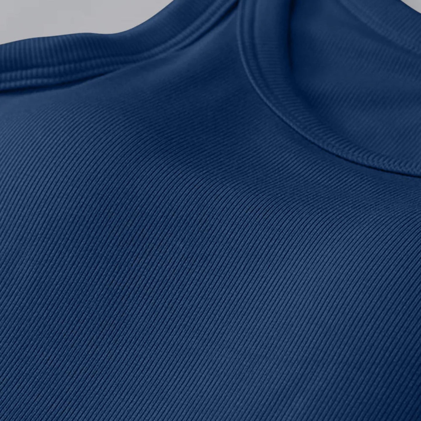 Round Neck Tank with Bra in Dark Blue - close up View
