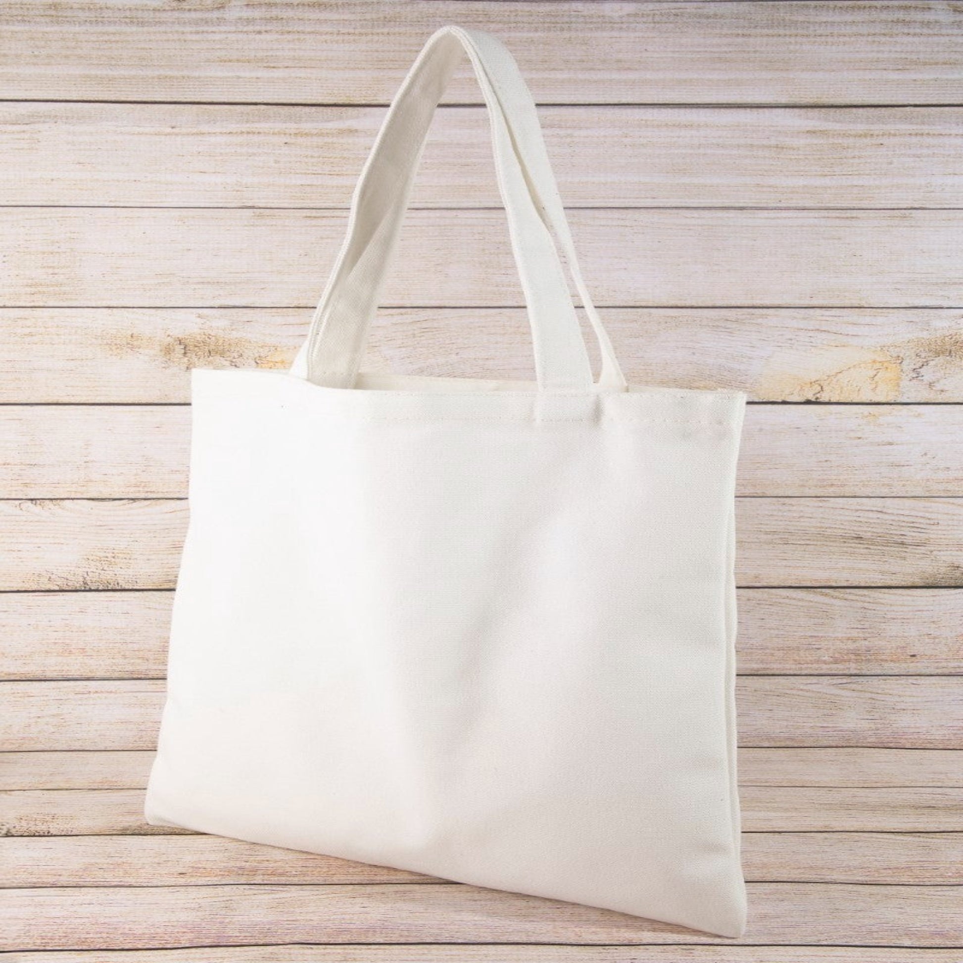 Close-up of the nostalgic vinyl cafe graphic print on a durable polyester tote bag