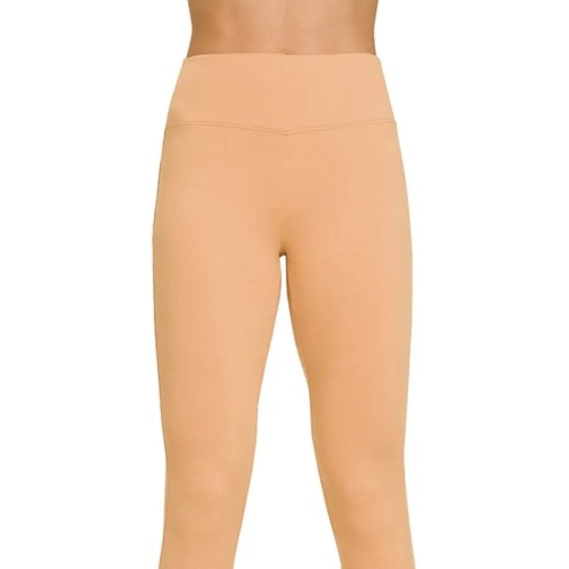 Front view of the Zenana Microfiber Waistband Leggings in Dark Brush.